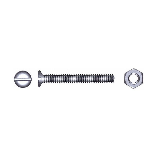 Maskinskrue m/mutter A4 DIN 963/934