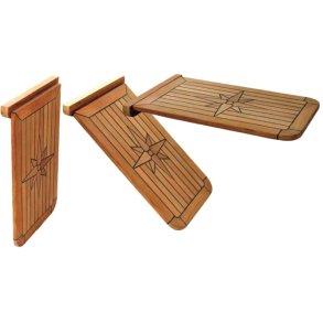 Bordplate, Nautic Star, balcony,Klapp-hengebord i teak
