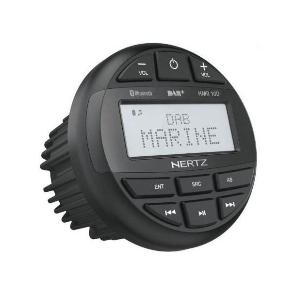 Hertz HMR10D, DAB+ marineradio, Bluetooth, AUX/USB, 4 x 50W, IP66