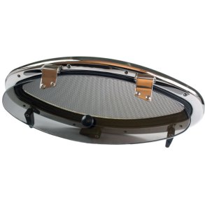 Portlight i syrefast st�l, 155 x 418 mm lys