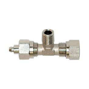 Hydrodrive T-stykke m/Ventil 1/4-10mm slange 