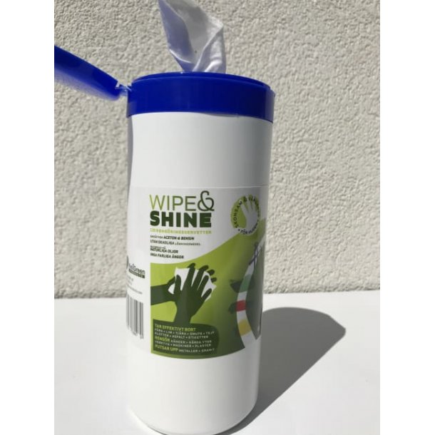 KMI Wipe &amp; Shine Wipes - 50st rengjringsservietter Effektiv rengjring Enkel i bruk Miljvennlig