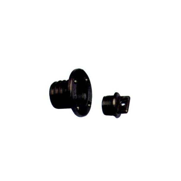 Lenseplugg Rund 25mm Sort Plast Innvendig : 16,5 mm Utvendig : 25 mm  flens: 43 mm
