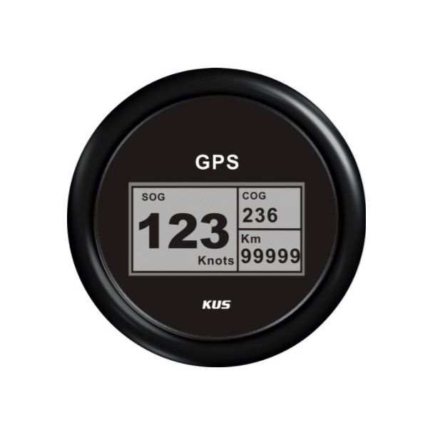 KUS FARTSMLER GPS DIGITAL 85MM Sort