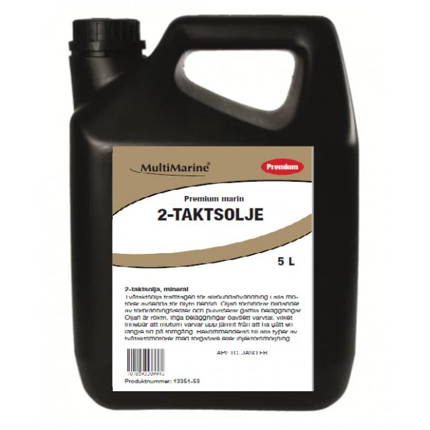 Multimarine 2-Taktsolje 5 liter TCW-3 Mineralsk For 2-taktsmotorer