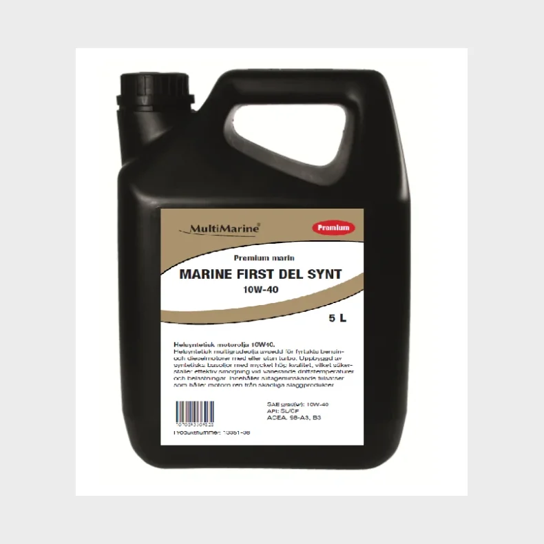 Multimarine Marine First helsyntetisk, 10W-40 5L Syntetisk SAE 10W-40 API SL/CF ACEA 98-A3 / B3