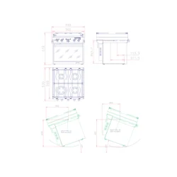 Techimpex Top4 komfyr i rustfritt stl