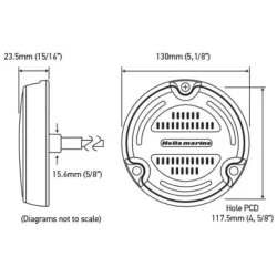 Hella Apelo A3 Undervannslys 70W B/W RGB Bronse m/Hvit bakgrunn.
