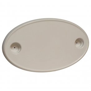 Bordplate Oval Plast m/2 Koppeholdere 457x762mm