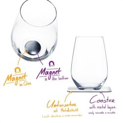 Silwy Magnetic Krystal Drinkglass Sett m/2 Glass og Pads 