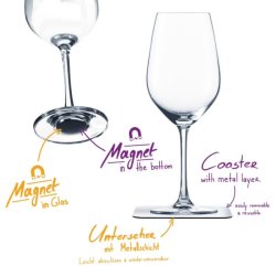 Silwy Magnetic Krystallglass Sett m/2 Glass og Pads Vin 