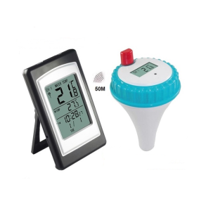 Tr�dl�st badetermometer m/klokke