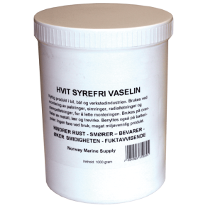 Vaselin Hvit Syrefri 250g Hindrer rust Sm�rer og bevarer Fuktavvisende
