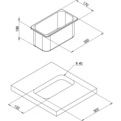 Vask Stl Firkantet 320x170mm 