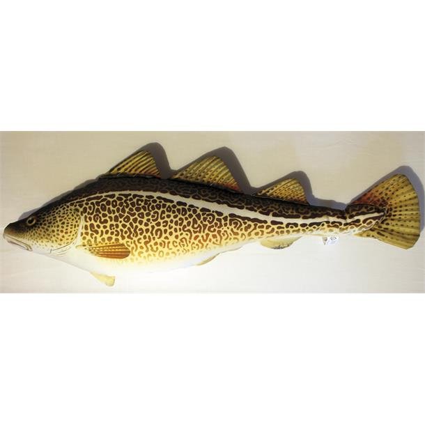 Fiskepute Torsk 75cm Gadus Morhua Pute.Naturtro fiskepute med form som en Atlanterhavstorsk