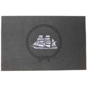 Drmatte med seilskutemotiv, 45x70cm gr