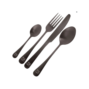 NGT Bestikk 4 deler i neoprenetaske Kniv - Skje - Gaffel - Teskje - Rustfri