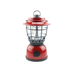 Osean Campinglykt m/ powerbank. Rd / Svart - 2 farger LED - Oppladbar