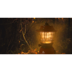 Osean Campinglykt m/ powerbank. Rd / Svart - 2 farger LED - Oppladbar