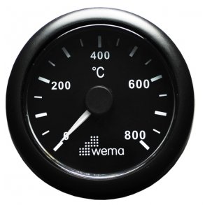 Wema Eksostemperaturmler Sort 52mm