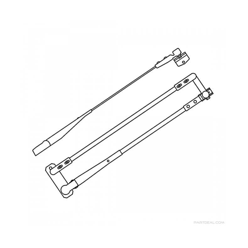 Wexco parallellarm med spyling 450-550mm Parallellarm kraftig Med spylersystem Lengde justerbar 450-