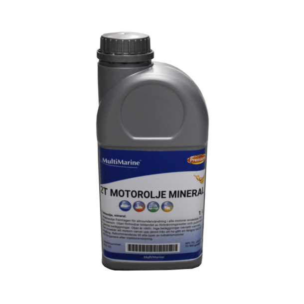 Multimarine 2-Taktsolje 1 liter TCW-3 Mineralsk For 2-taktsmotorer