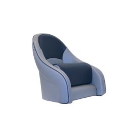 Bluesea Captain Stol Im. Skinn Offwhite m/Bl� Rygg og Vipp