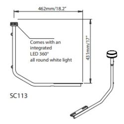 Scanstrut SC113 lanternebrakett m/LED 360 lanterne