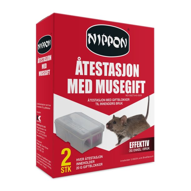 testasjon med musegift 2 stk