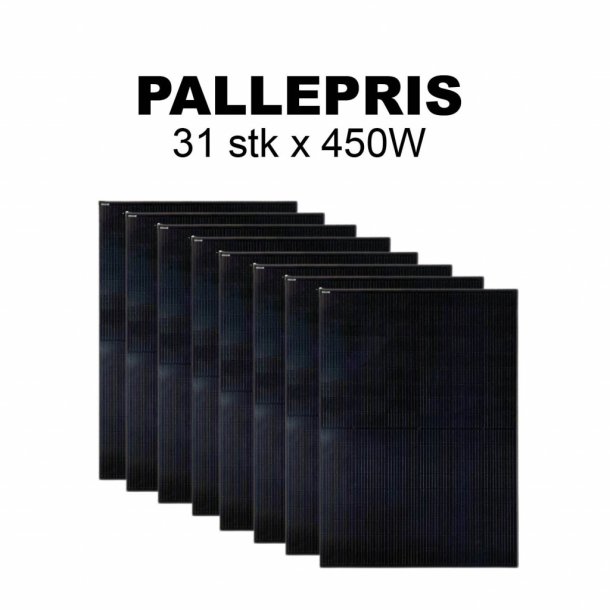 PALLEPRIS - 31stk - CSUN Solcellepanel 450W - All black - PERC - A Grade - 7200pa - Half Cut - 2094x