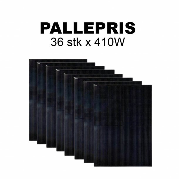 PALLEPRIS - 36stk - CSUN Solcellepanel 410W - All black - PERC - A Grade - 7200pa - Half Cut - 1724x