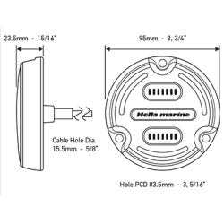 Hella Undervannslys 15W RGB Svart m/Gr bakgrunn