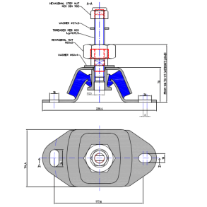 Motorlabb Type S3-55 Galvanisert m/Bolt M20 