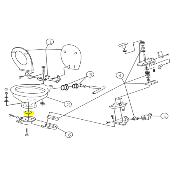 Matromarine Pakning for Bolle Manuelt Toalett