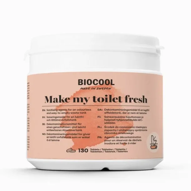 Bio Cool Make my Toilet fresh 130 tabletter For luktfri septiktank Bryter ned avfall og forenkler t