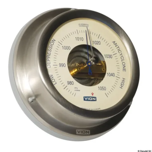 Barometer 125mm Rustfritt Stl Diameter base: 129 mm Brstet rustfritt stl