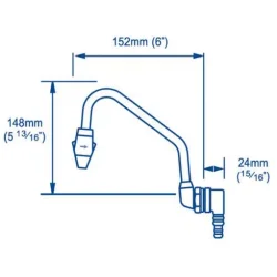 Whale Nedfellbar Pentrykran m/bryter p tuten 