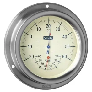 Termo/hygrometer 129mm Rustfritt Stl