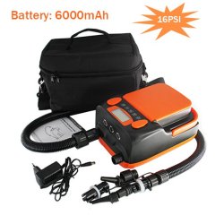 Oppladbar Luftpumpe RIB og SUP 6000mAh Lithium 0-16psi