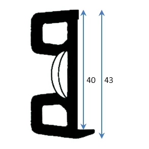 PVC Fenderlist B1580E Sort 18m