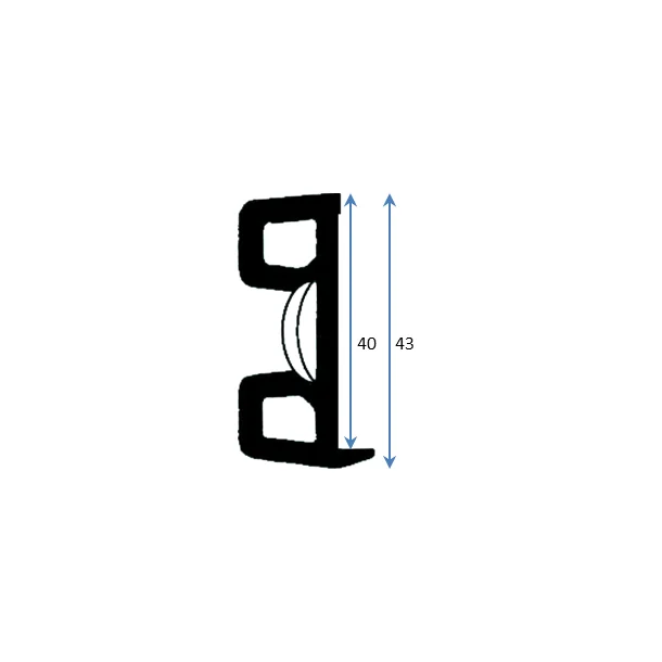 PVC Fenderlist B1580E Sort 18m