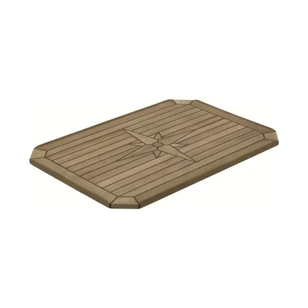 Bordplate Teak Nautic Star Firkantet 37x60cm Teak p plywoodkjerne 3 strrelser Slingrekant