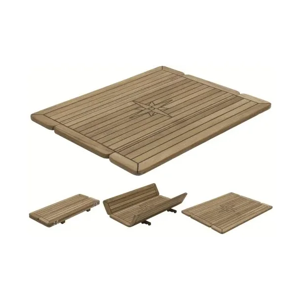 Bordplate Teak Sammenleggbar 68x100cm Teak p plywoodkjerne Sammenleggbart Varianter: 100x68 / 60x68