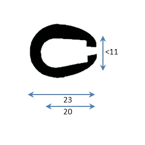 PVC Fenderlist C2003C Sort
