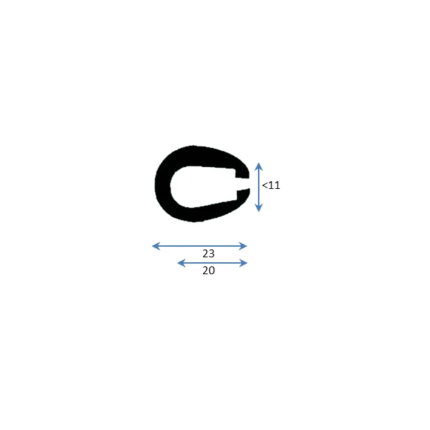 PVC Fenderlist C2003C Sort