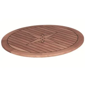 Bordplate Teak Nautic Star Rund 65cm 