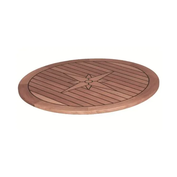 Bordplate Teak Nautic Star Rund 65cm Teak p pywoodkjerne Diameter 65 cm Tykkelse 16 mm