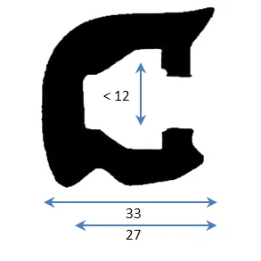 PVC Fenderlist C1544C Sort 12m