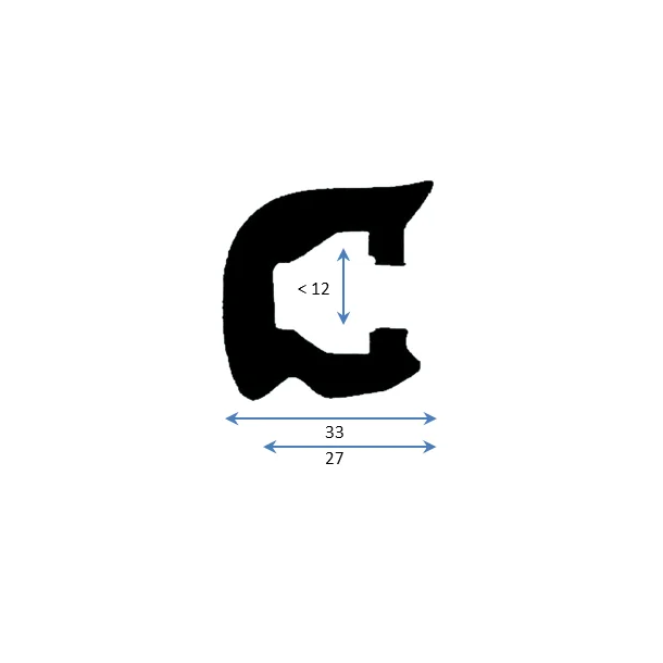 PVC Fenderlist C1544C Sort 12m