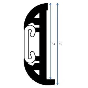 PVC Fenderlist B1633F Sort 25,5m